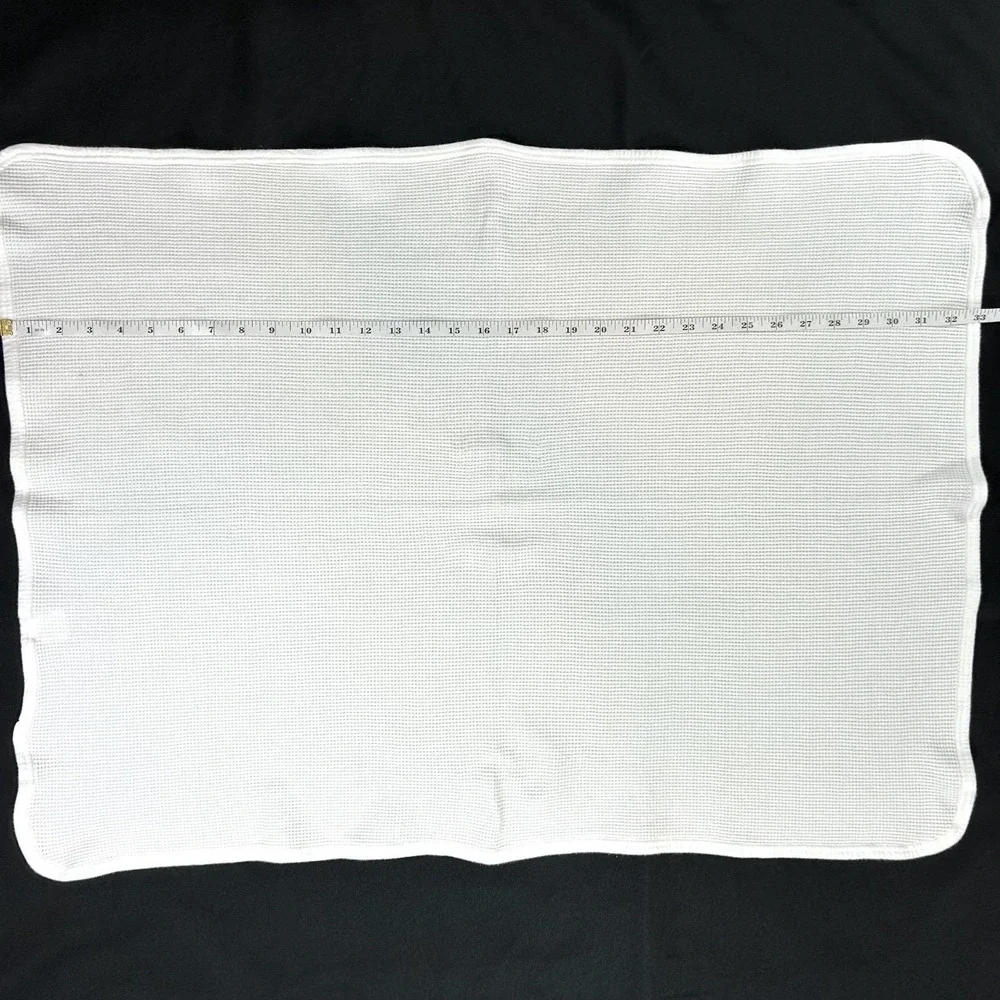 VTG Carters White Receiving Baby Blanket Waffle Weave Swaddle Cotton Lovey